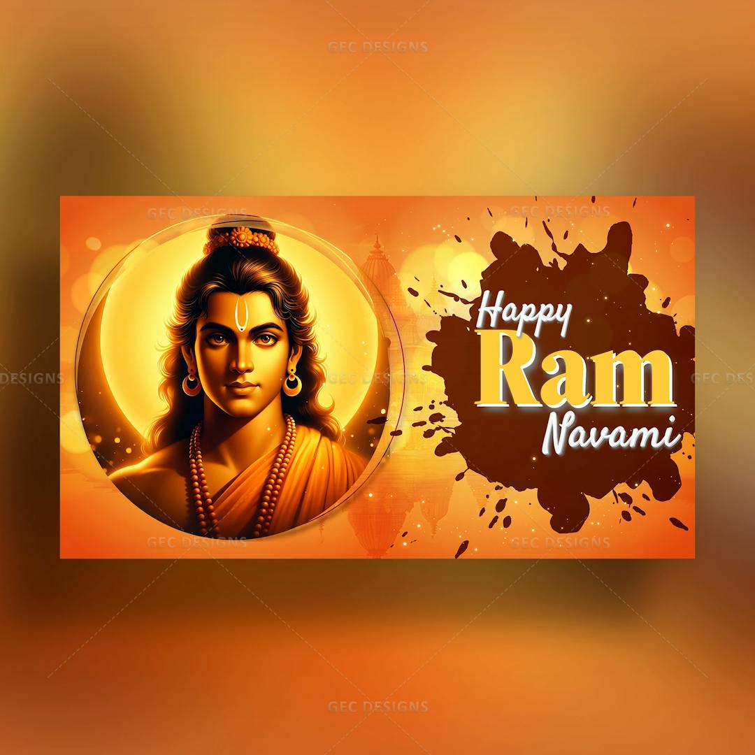 Sri Rama Navami abstract orange background HD wallpaper