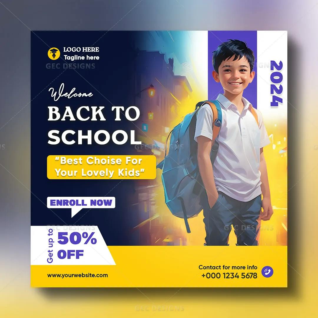 School admission promotion Instagram post template