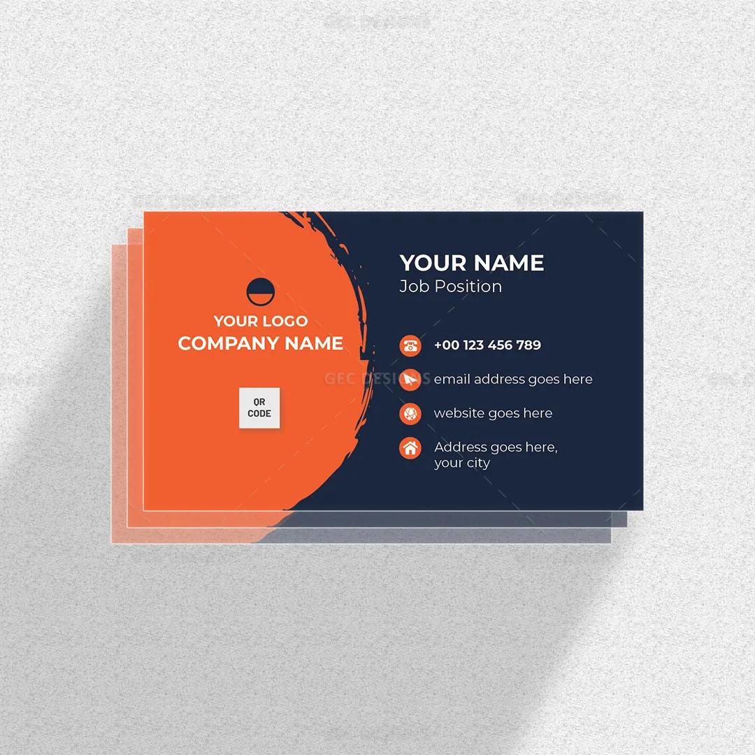 Unique visiting card design, black and red business card template