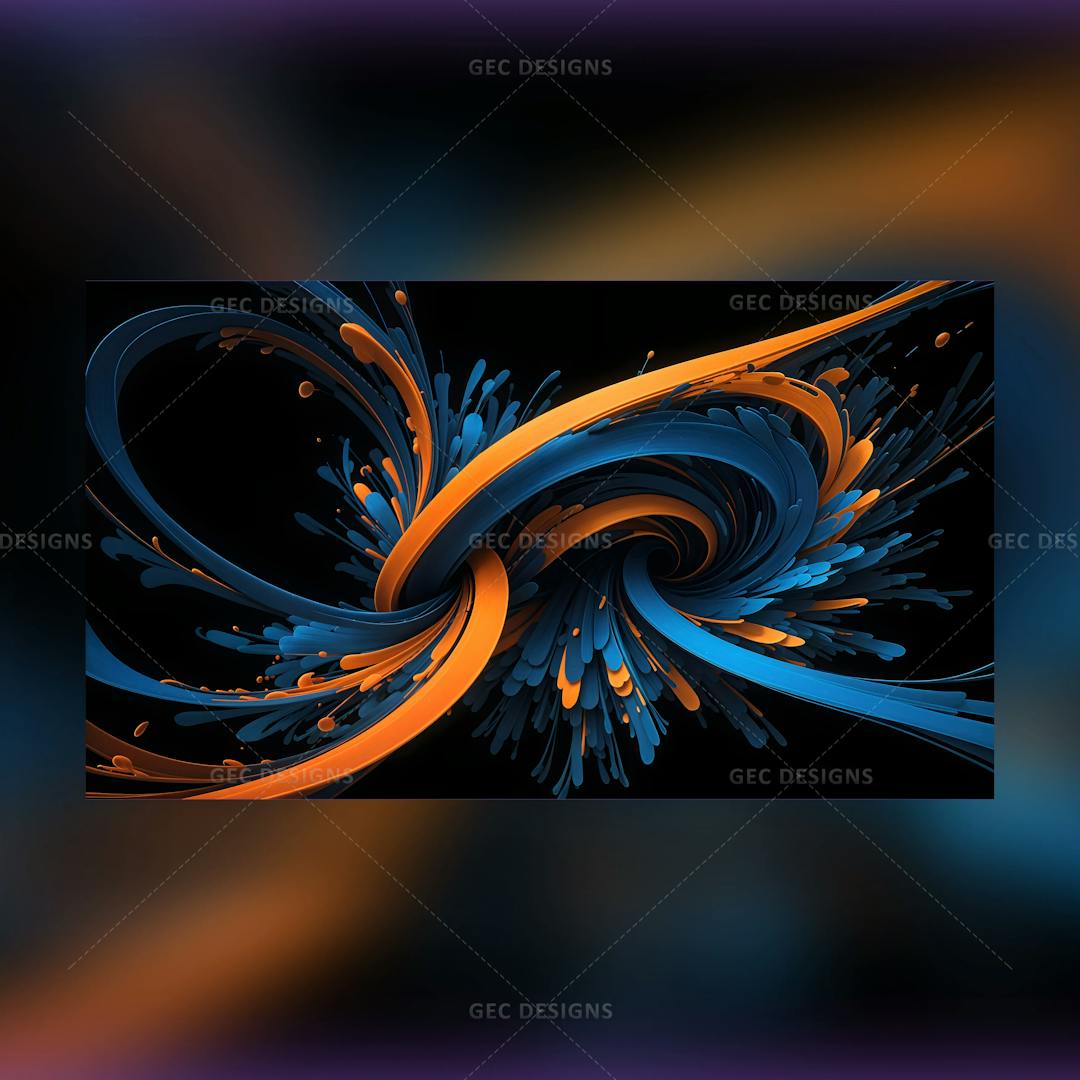Abstract Orange Blue gradient energy swirls background AI Generated wallpaper