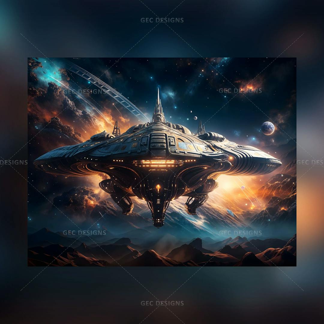 Alien Spaceship wallpaper fantasy universe space background