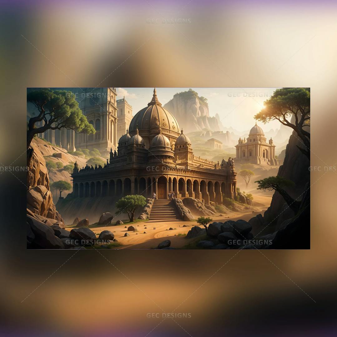 Ancient Indian castle, kingdom AI Generated wallpaper