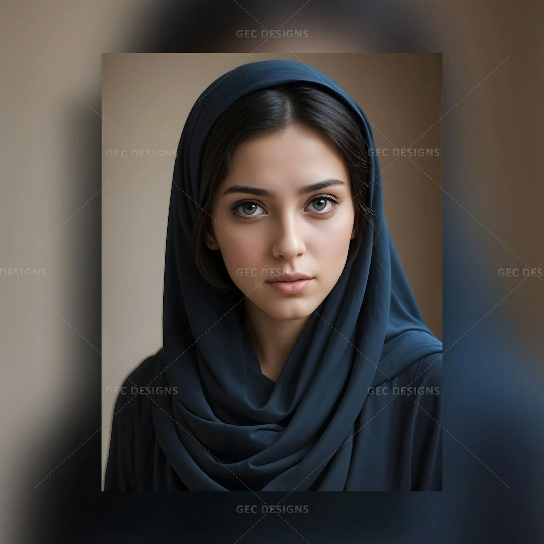 Arab woman with beautiful eyes and hijab wallpaper