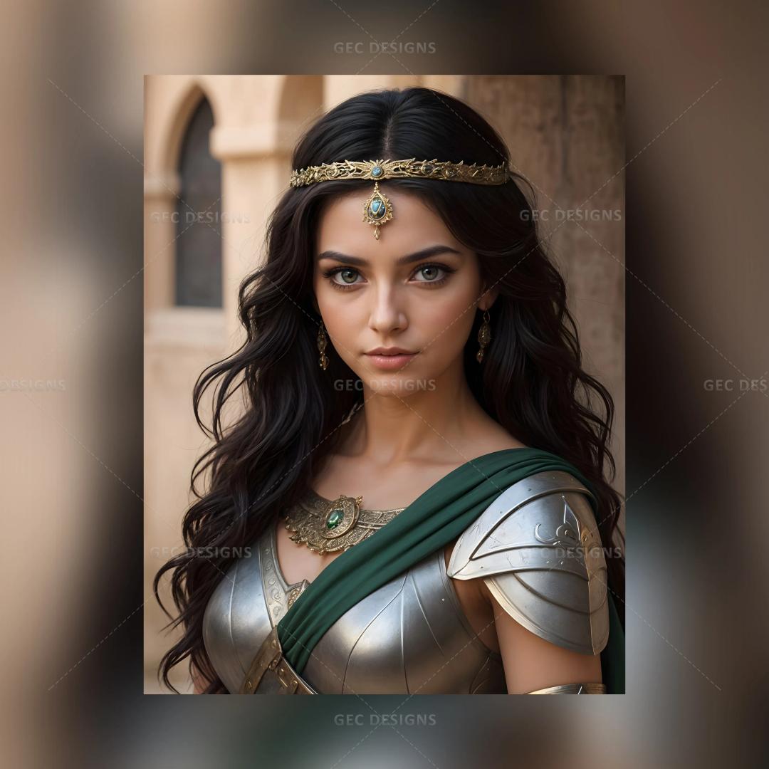 Beautiful ancient Middle Eastern princess with beautiful eyes, hyper-realistic ai generated wallpaper