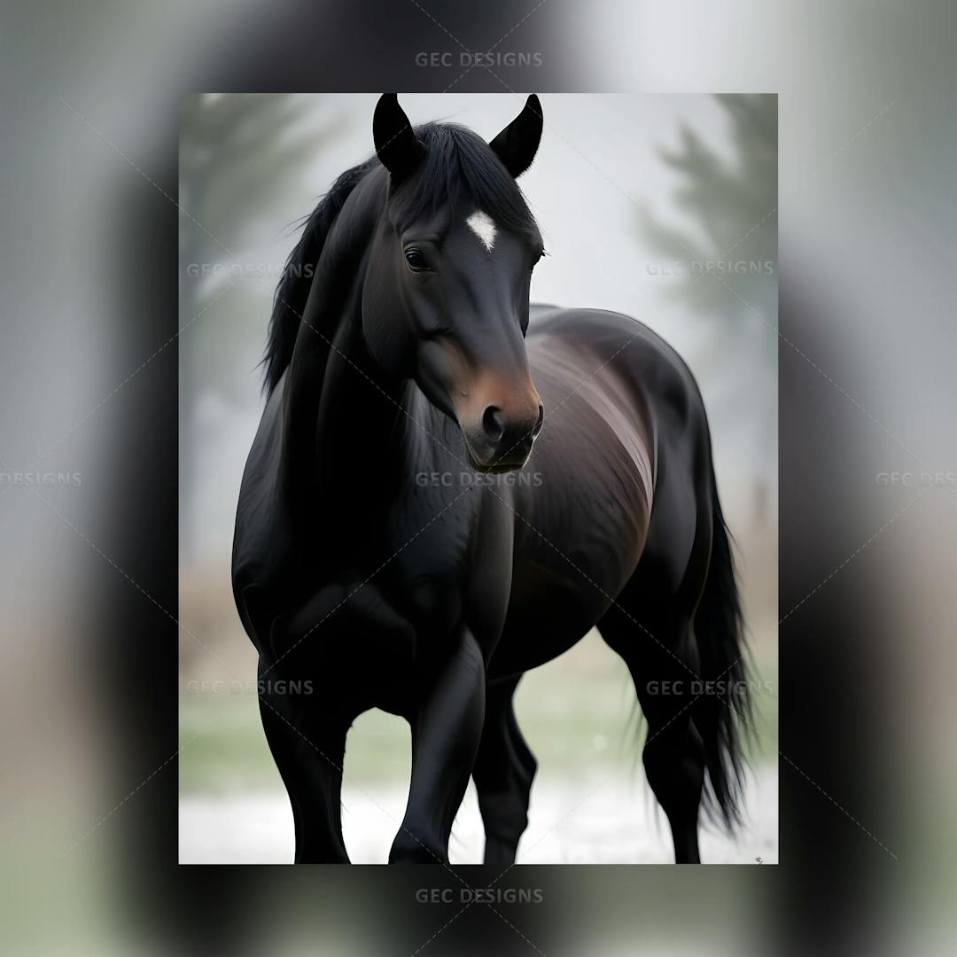 Beautiful black horse wallpaper