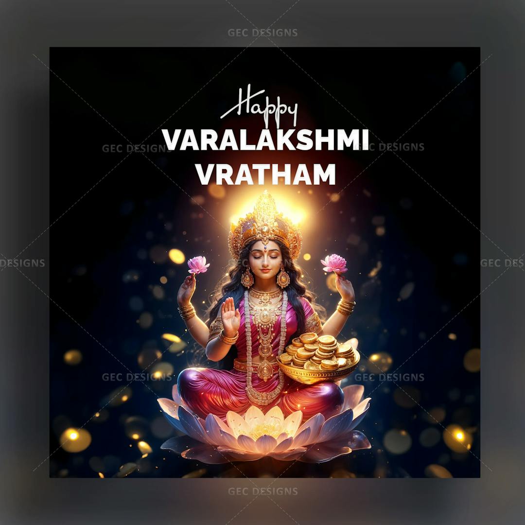 Beautiful Goddess Maha Lakshmi, Varalakshmi Vratham wishes HD wallpaper