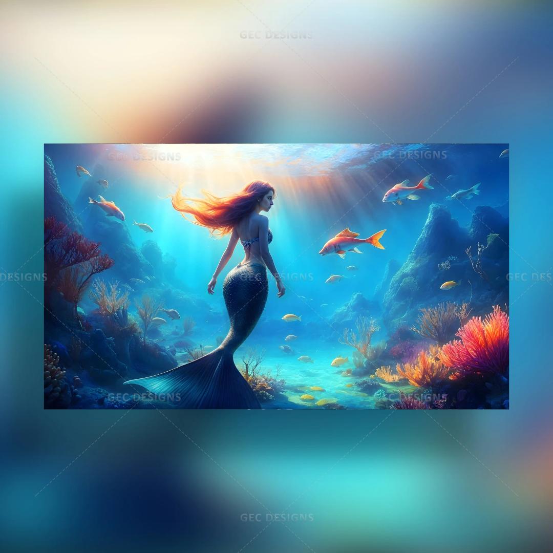 Beautiful Mermaid fantasy ocean AI Generated wallpaper