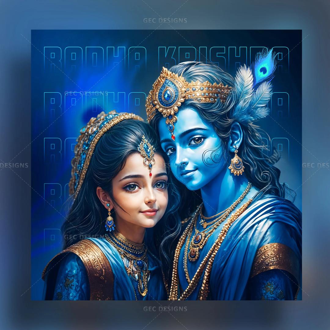 Beautiful Radha Krishna Eternal love AI Generated wallpaper