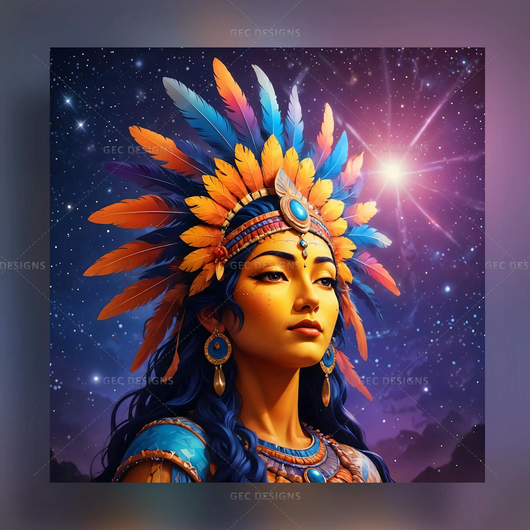 Beautiful tribal queen, Mayan queen AI Generated wallpaper