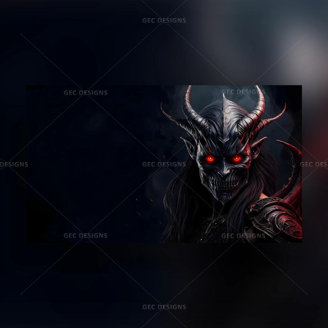 Black demon with scary red eyes, Halloween concept HD desktop wallpaper