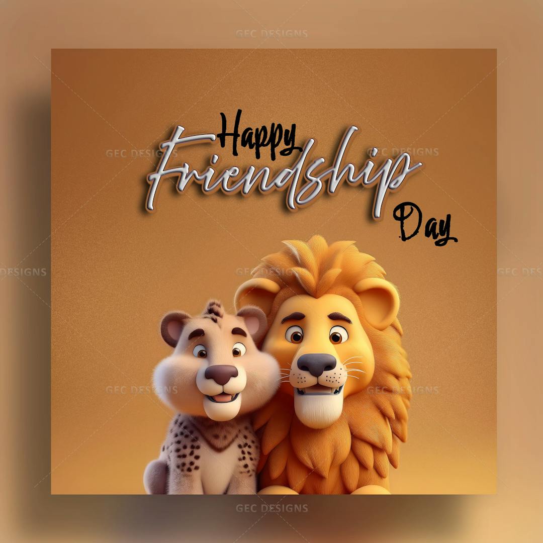 Celebrate Friendship Day with these cute 3D cartoon animals and friendship quotes
