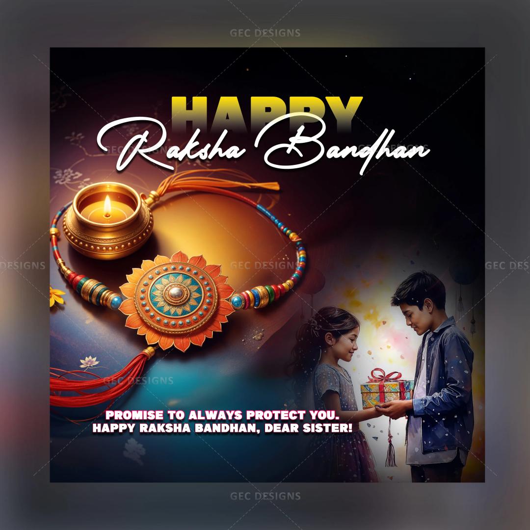 Celebrate Raksha Bandhan Indian festival with beautiful Rakhi illustration wallpaper