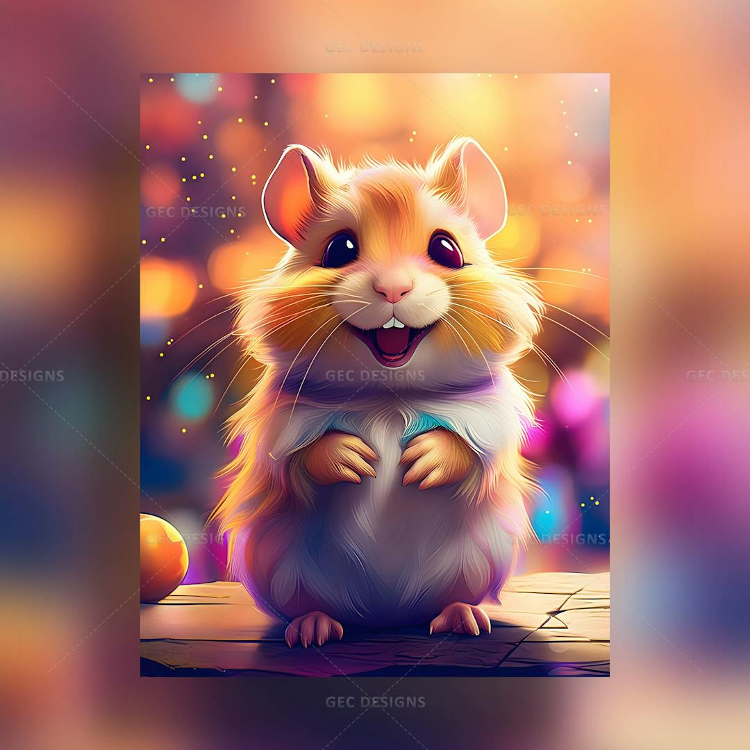 Cute Hamster with fluffy fur and big smile wallpaper