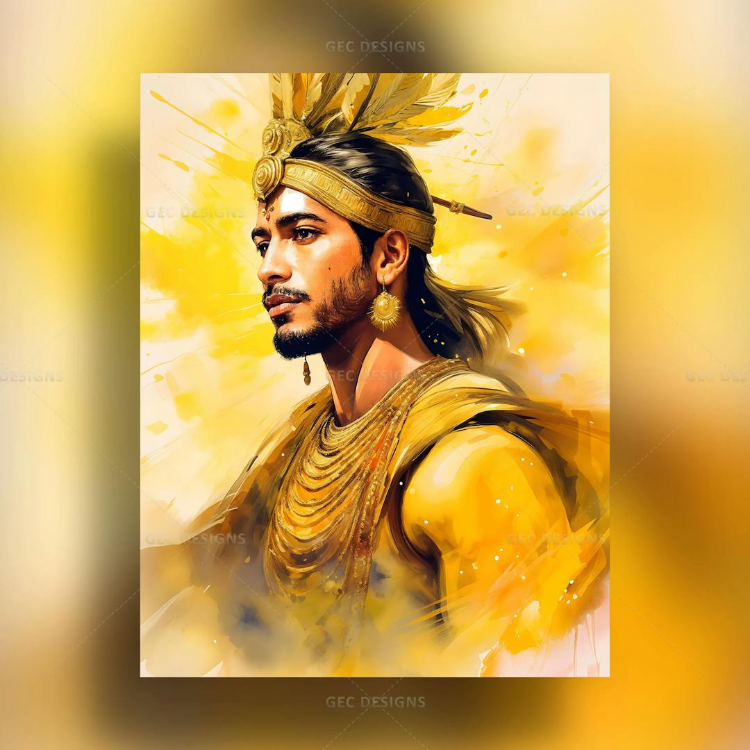 Digital art of majestic Indian king AI Generated wallpaper