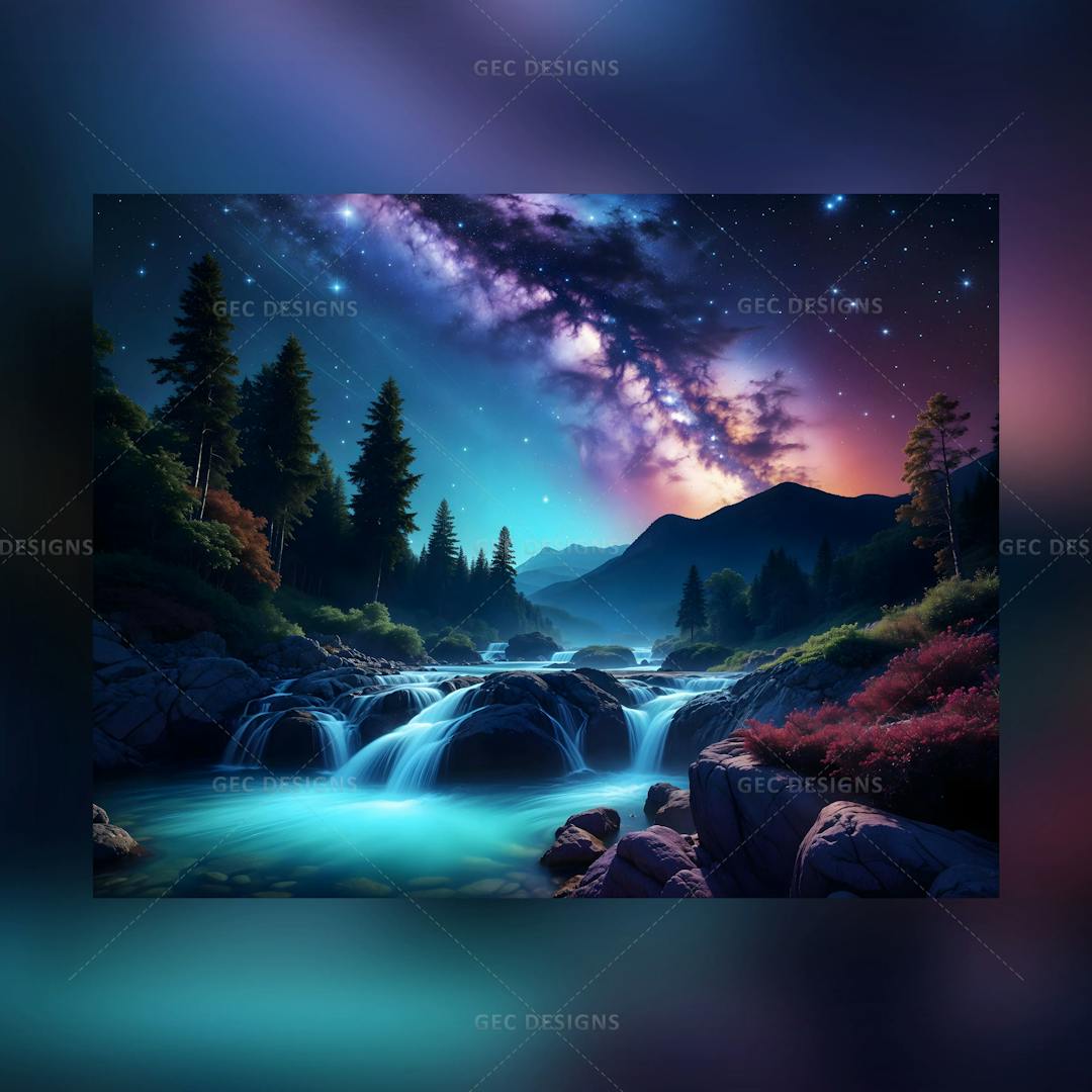 Fantasy nature with beautiful aurora borealis wallpaper