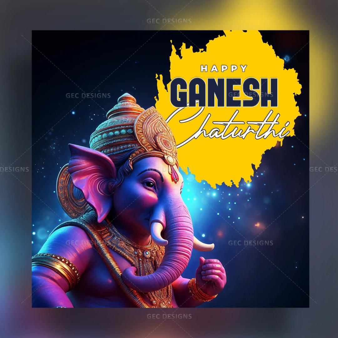 Ganesh Chaturthi poster, creative lord Ganesh image