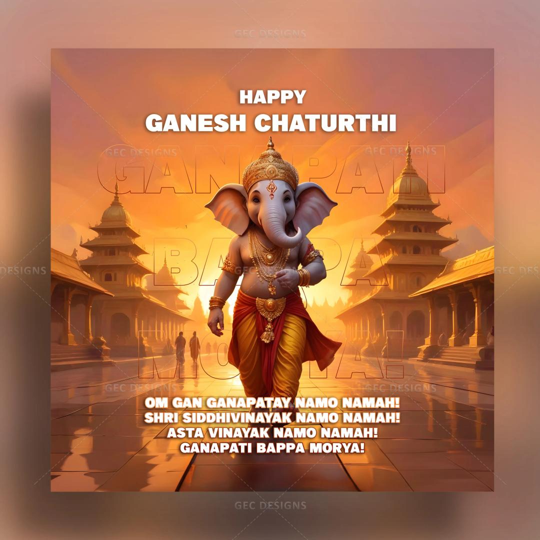 Happy Ganesh Chaturthi wishes images, Lord Ganesh HD wallpaper with quotes