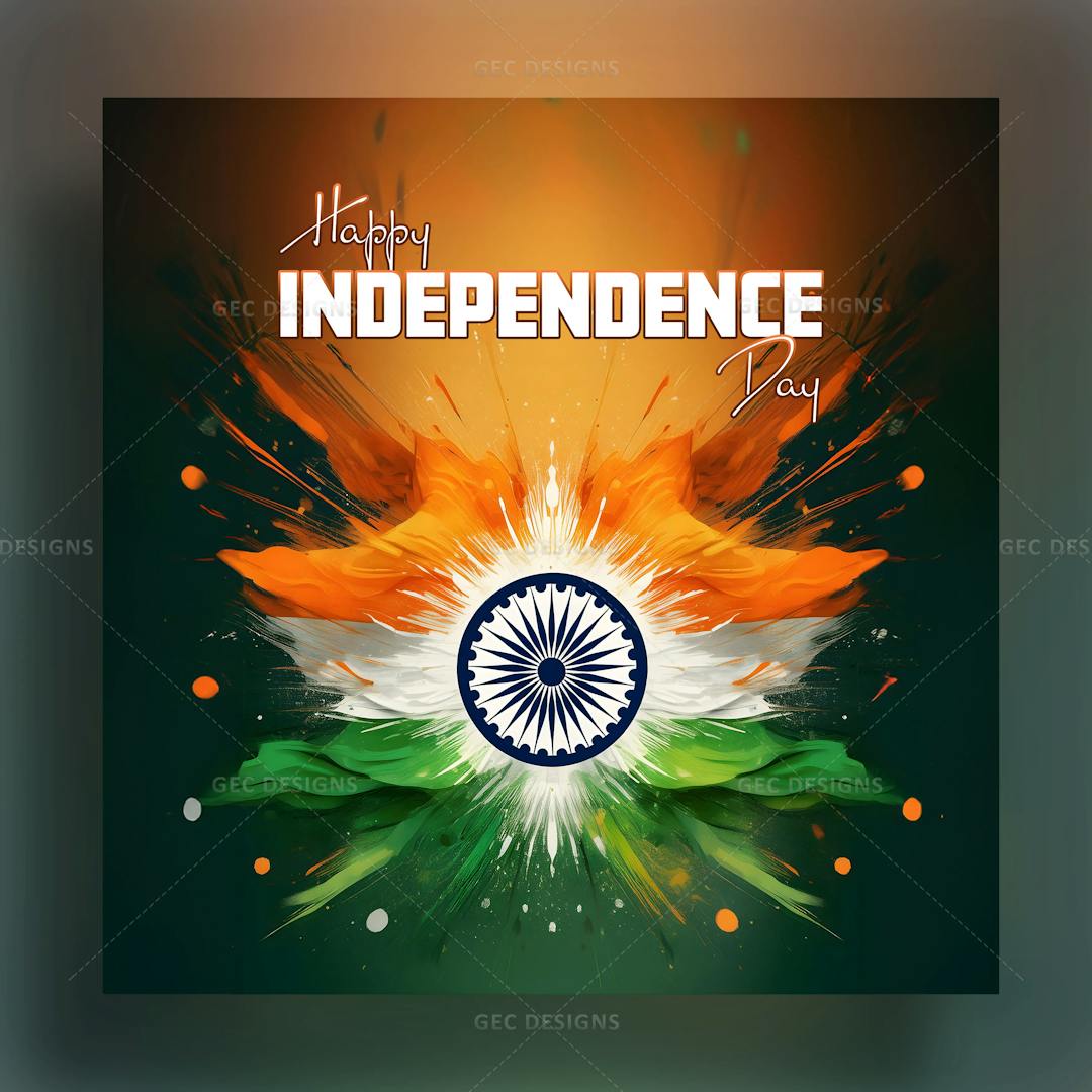 Happy Independence Day, Indian flag background