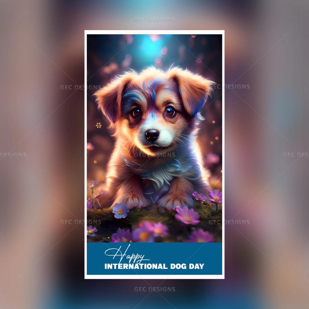 Happy International Dog Day, cute little puppy AI Generated wallpaper