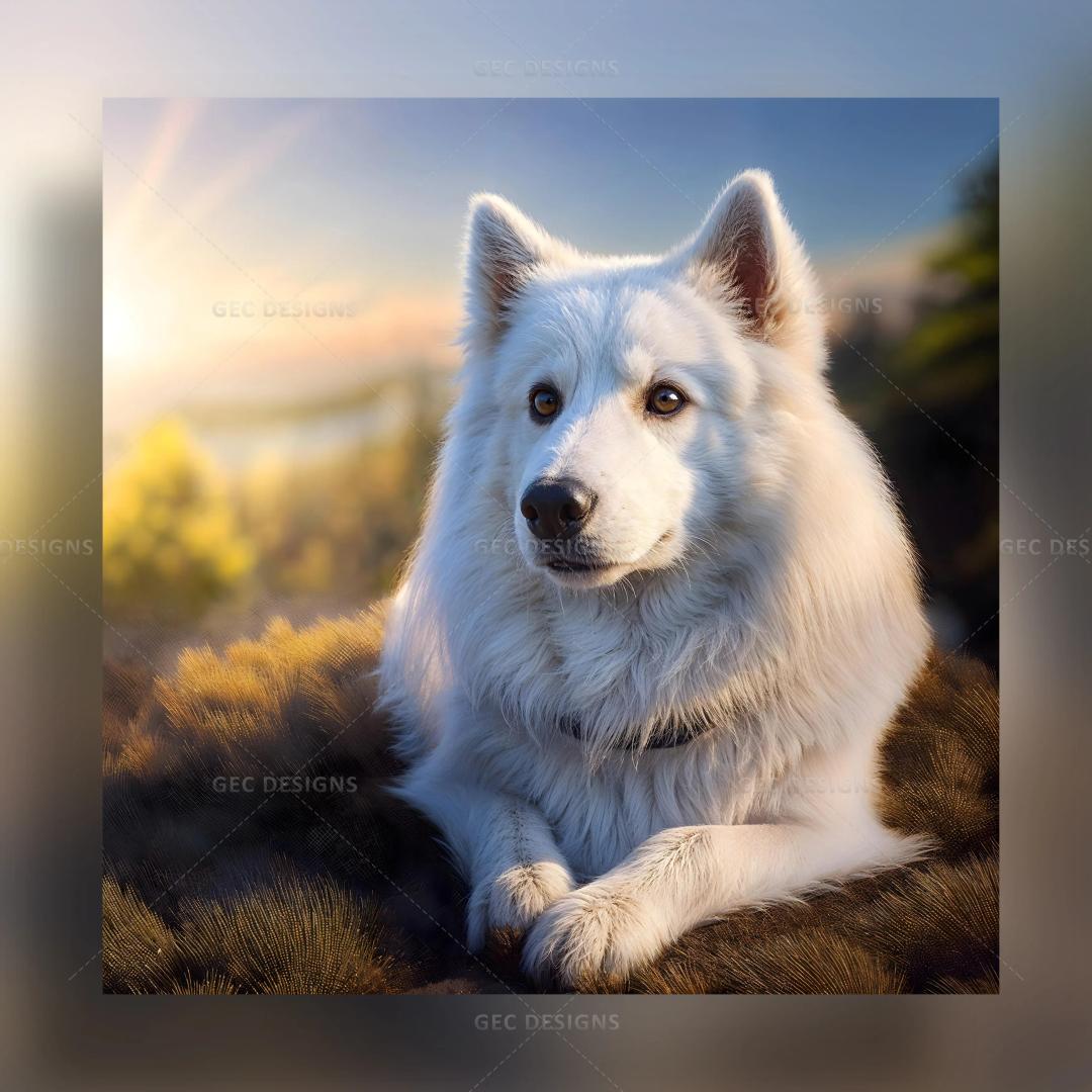 Happy International Dog Day image, cute white dog AI Generated wallpaper