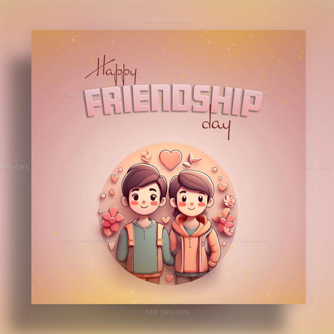 Happy International Friendship Day cartoon wallpaper