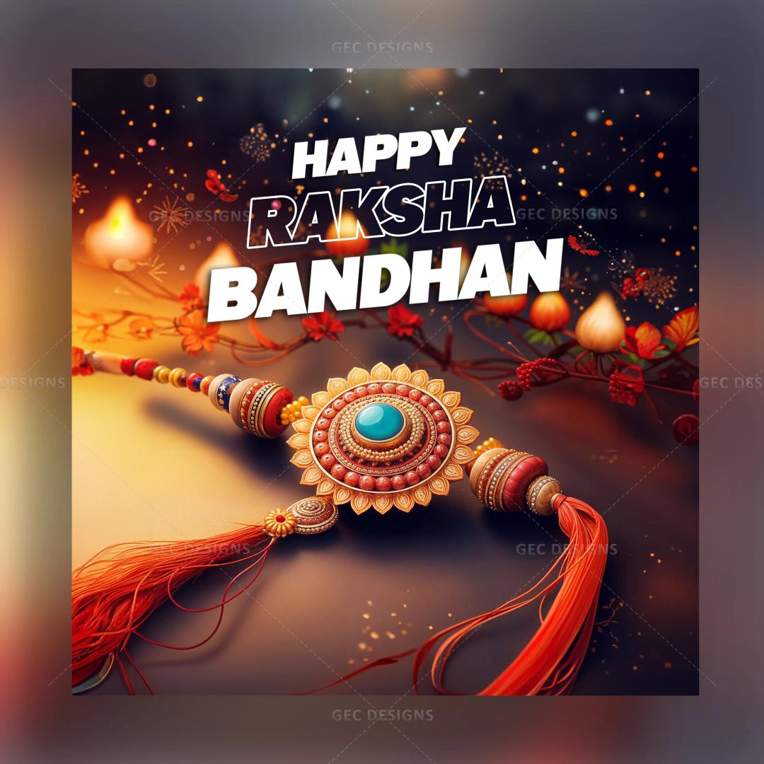 Happy Raksha Bandhan creative Rakhi design poster image