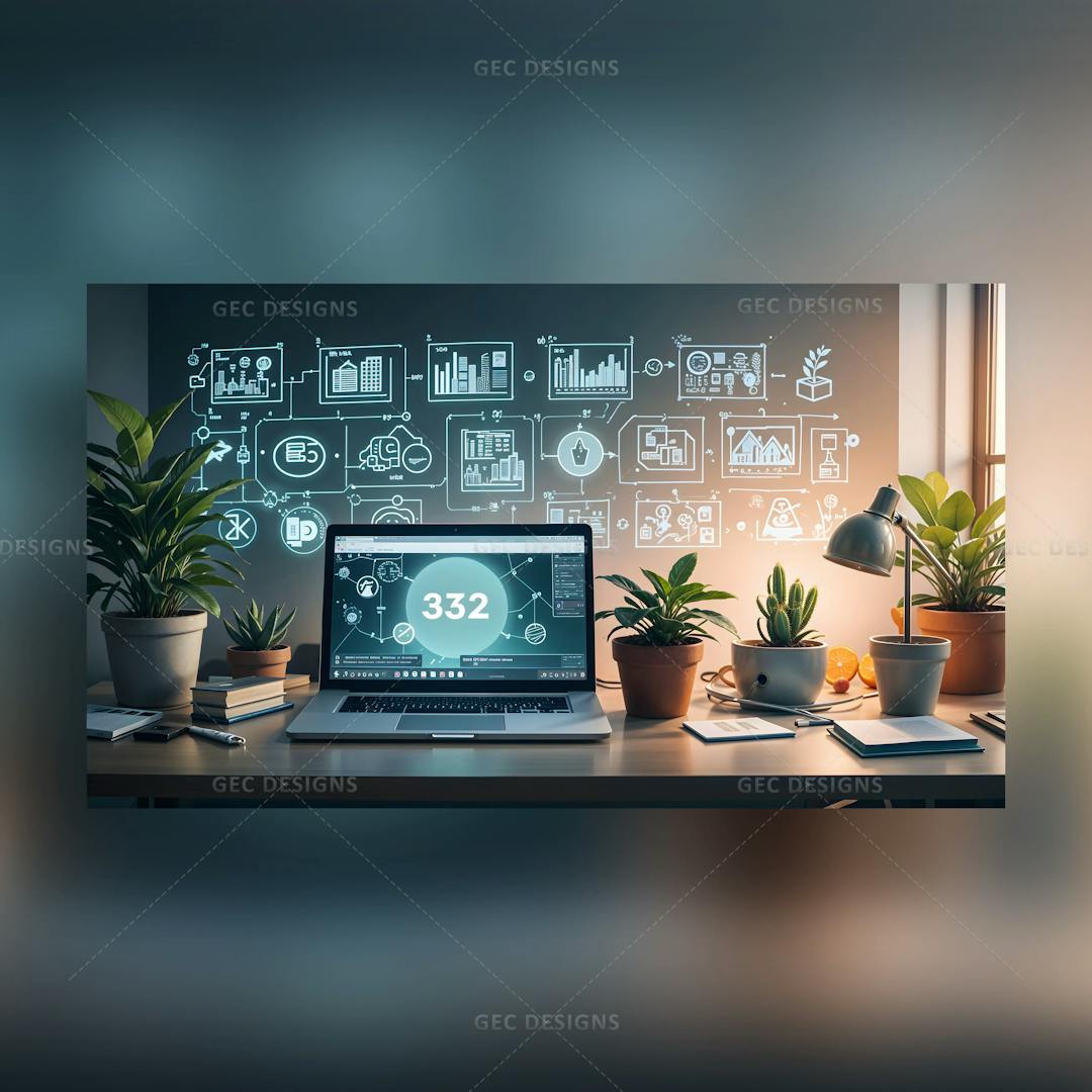 Home office setup AI Generated wallpaper