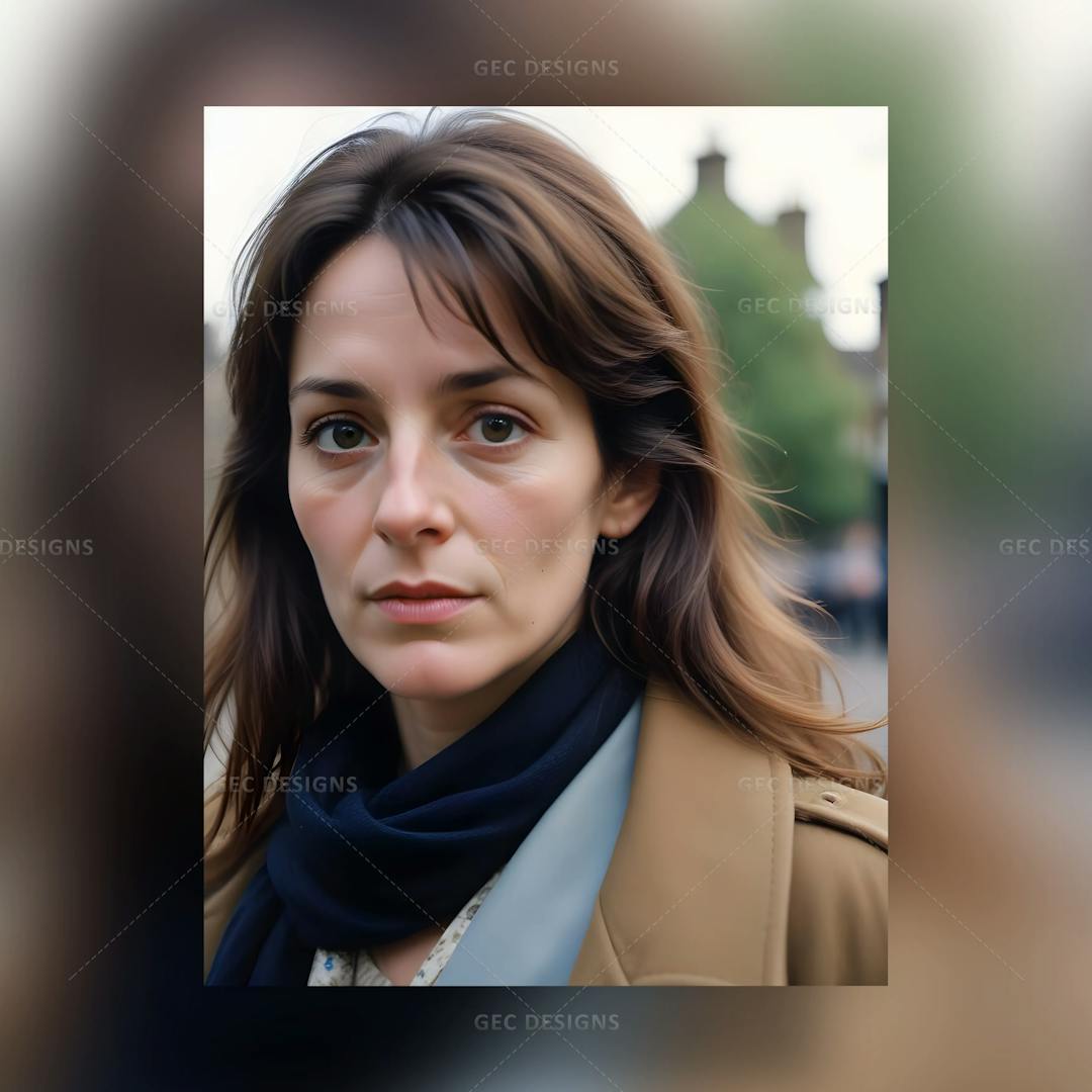 Hyper-realistic British middle-aged woman AI Generated wallpaper