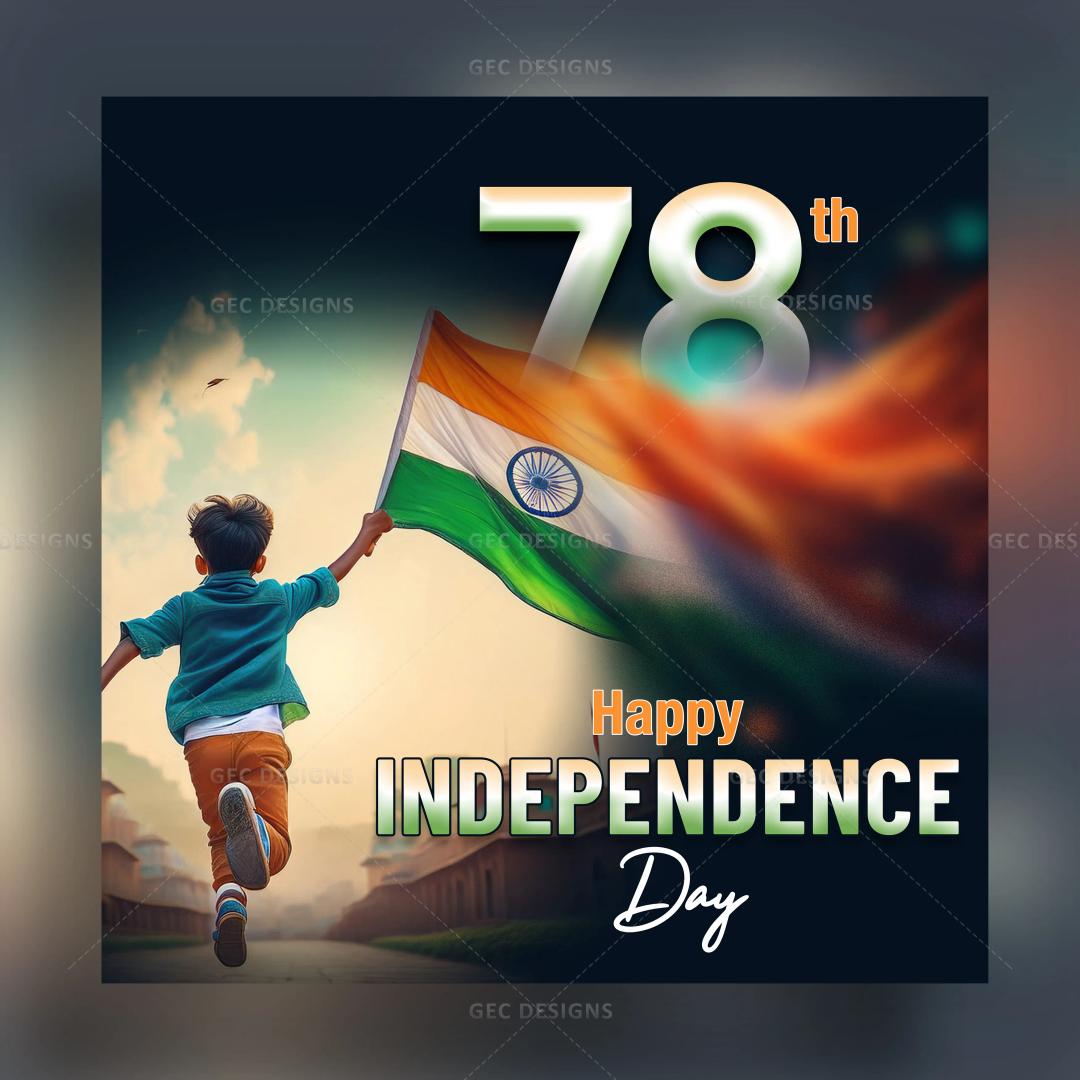 Happy Independence Day, Indian flag and Bhagat Singh background AI