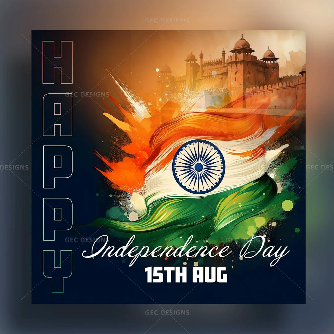 India Independence Day image, digital art of creative Indian national flag wallpaper