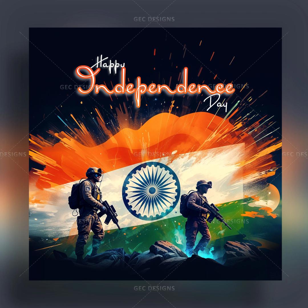 Indian army brave soldiers, Indian flag background, Independence Day AI Generated wallpaper