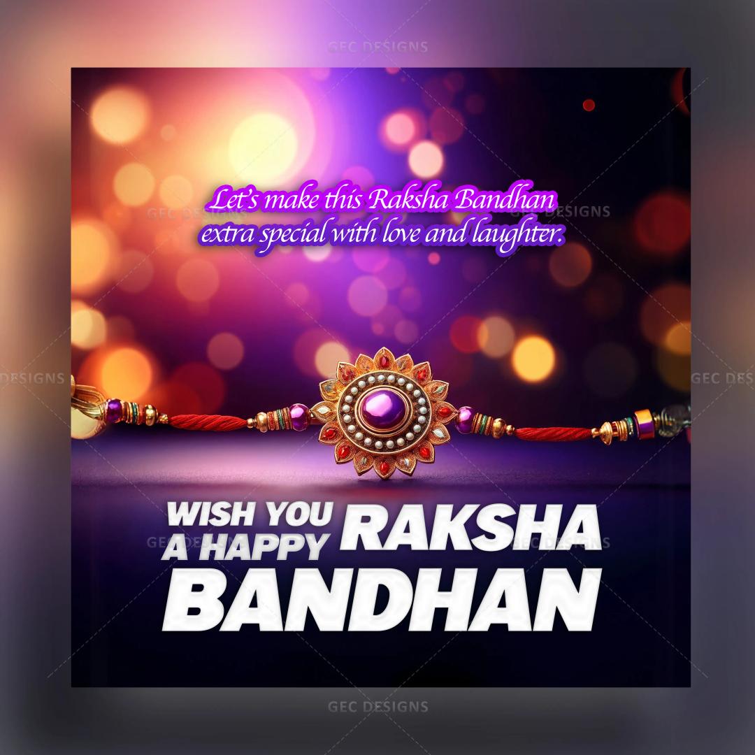 Raksha Bandhan creative Rakhi design with diya background wallpaper