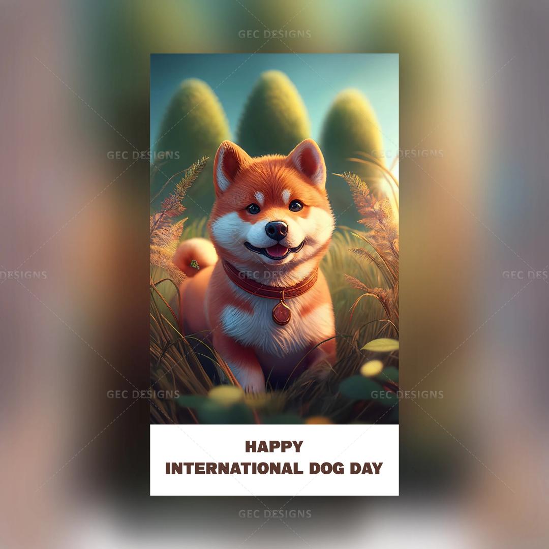 International Dog Day wallpaper, baby fluffy Shiba Inu puppy AI Generated poster image