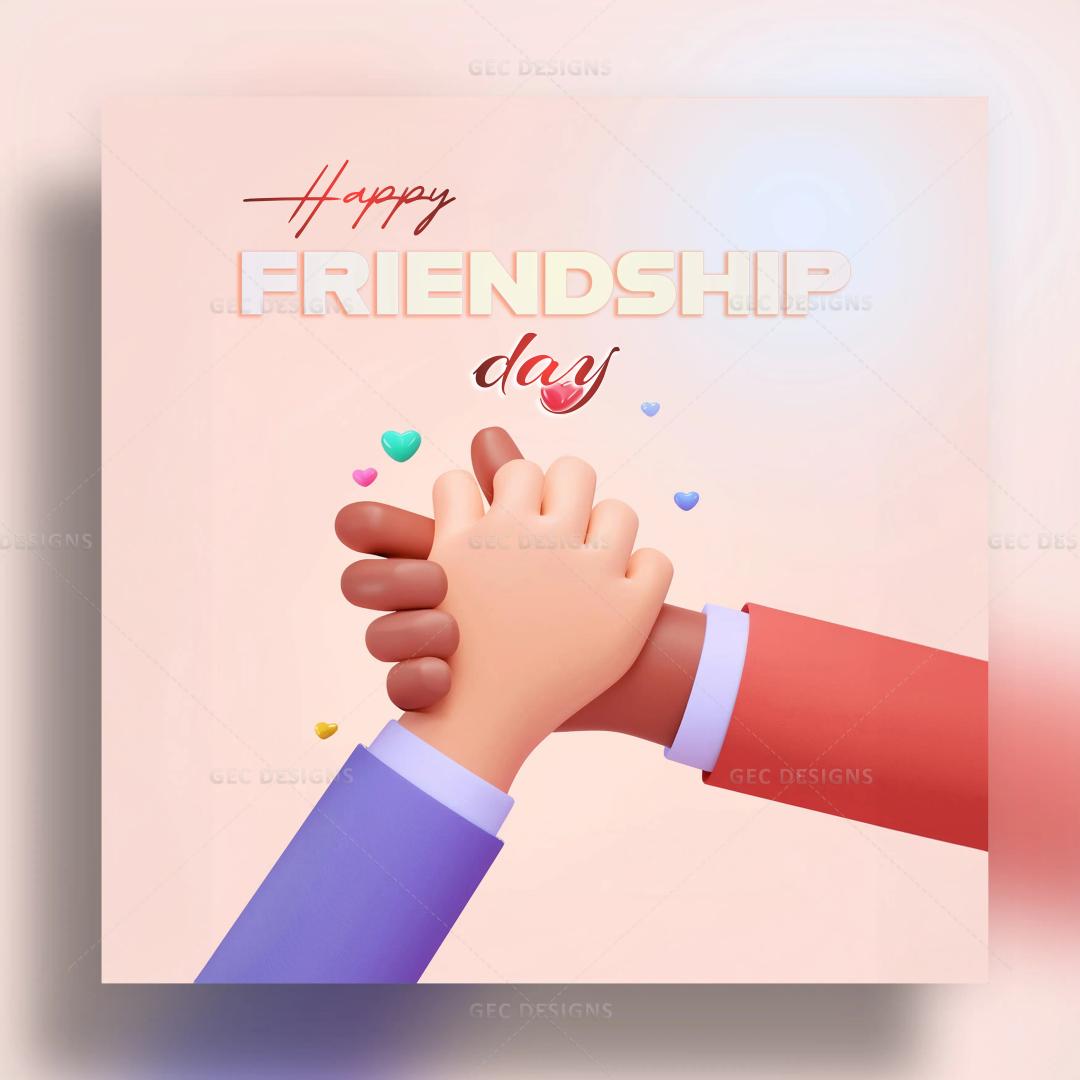 International Friendship Day wallpaper with hand-supporting background