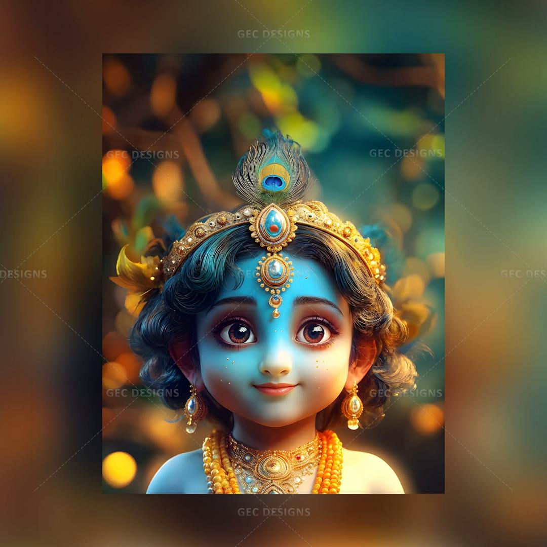 Shri Krishna Janmashtami 2024 poster image, Bal Krishna dancing