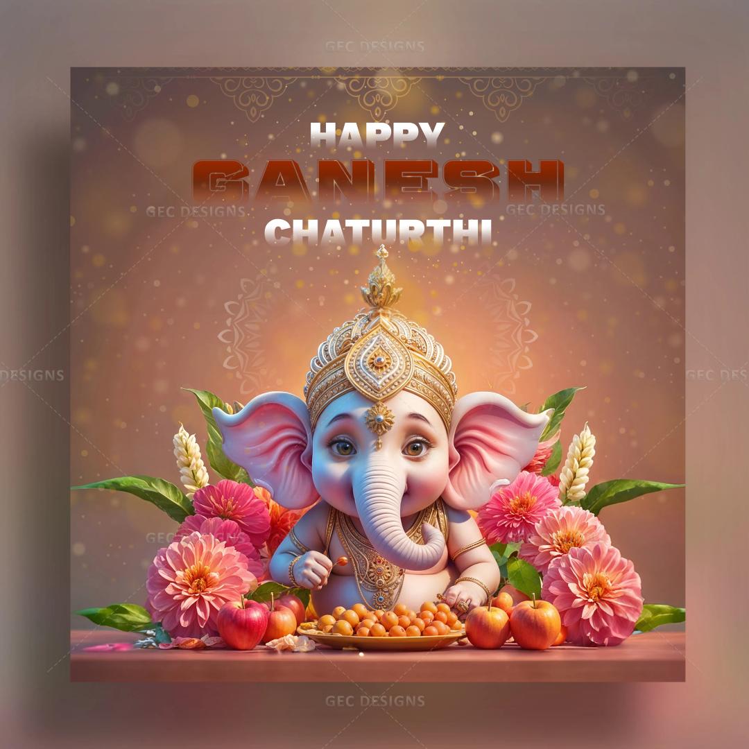 Little Lord Ganesh HD wallpaper, Ganesh Chaturthi greetings, wishes, quotes poster image