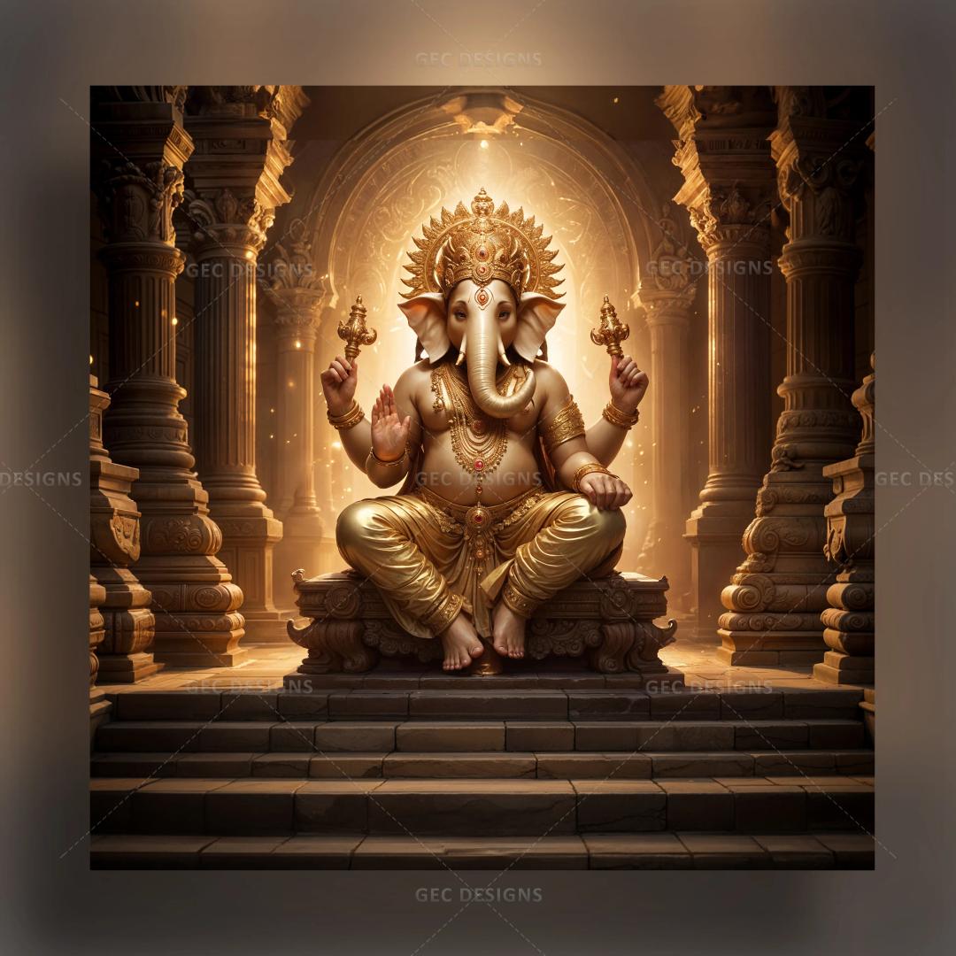 Lord Ganesha HD images, golden Ganesh ji wallpaper, Happy Ganesh Chaturthi