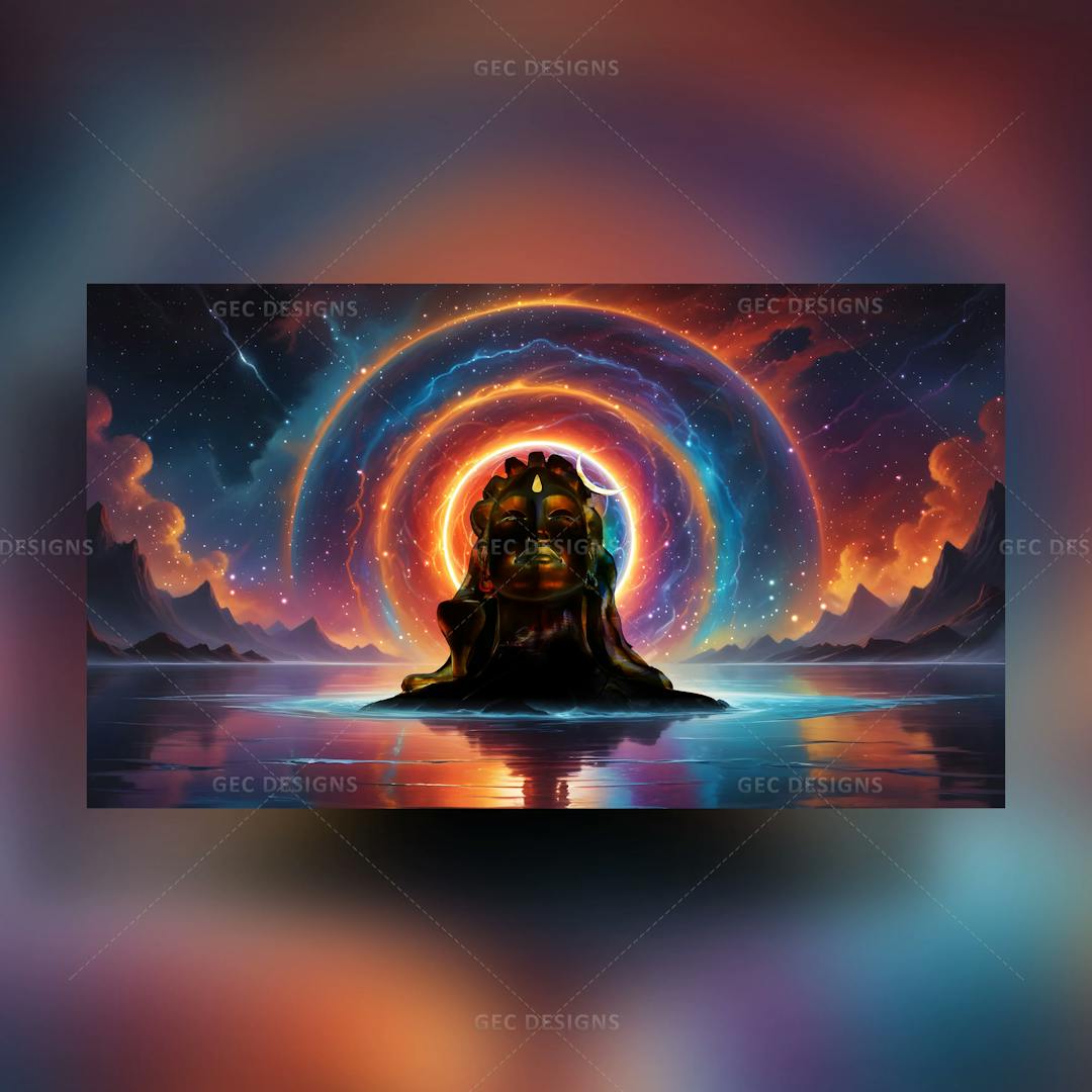 Lord Shiva Wallpaper, Mahakal with universe cosmic energy background