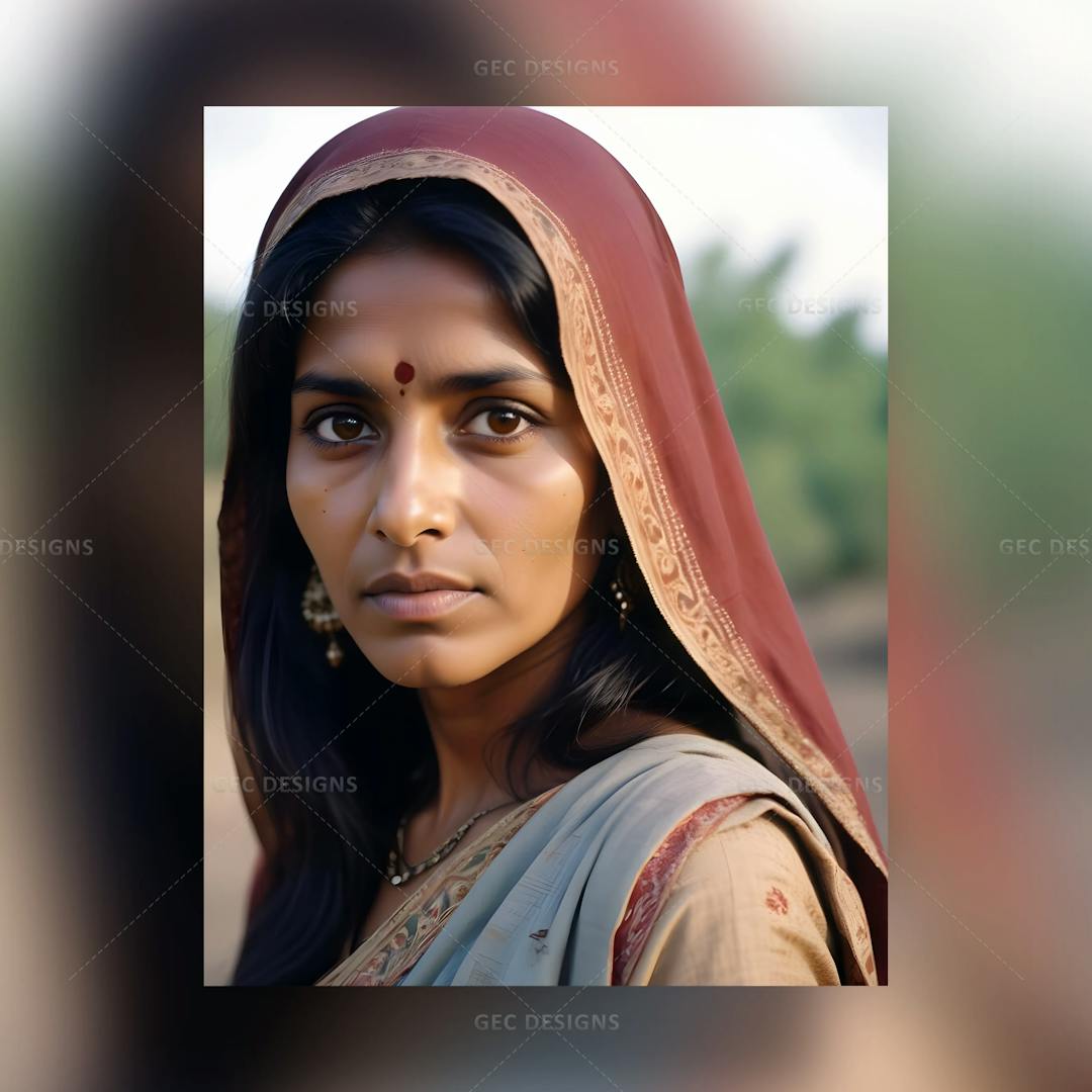 Middle age Indian woman hyper-realistic AI Generated wallpaper