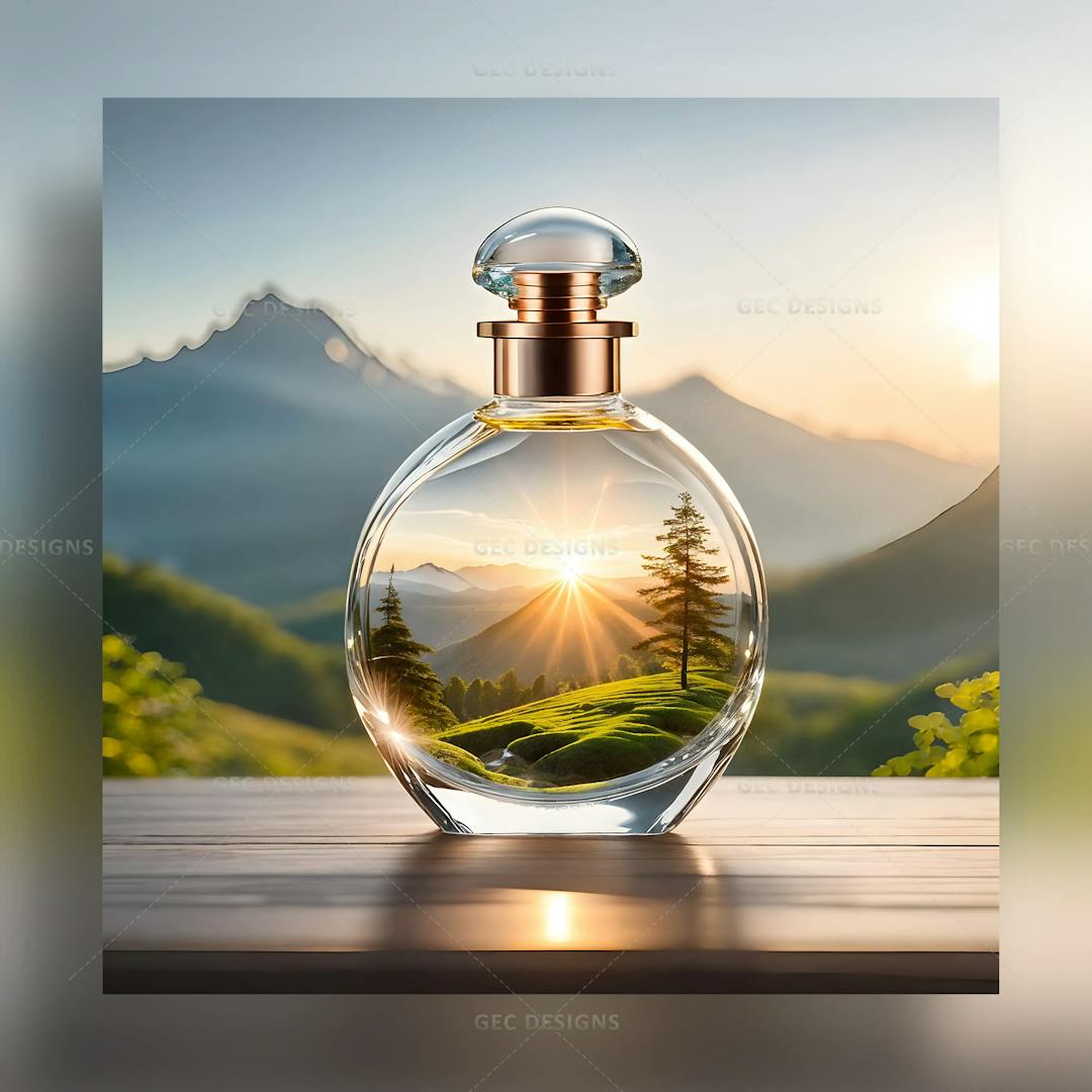 Nature landscape in a glass bottle wallpaper with hills background