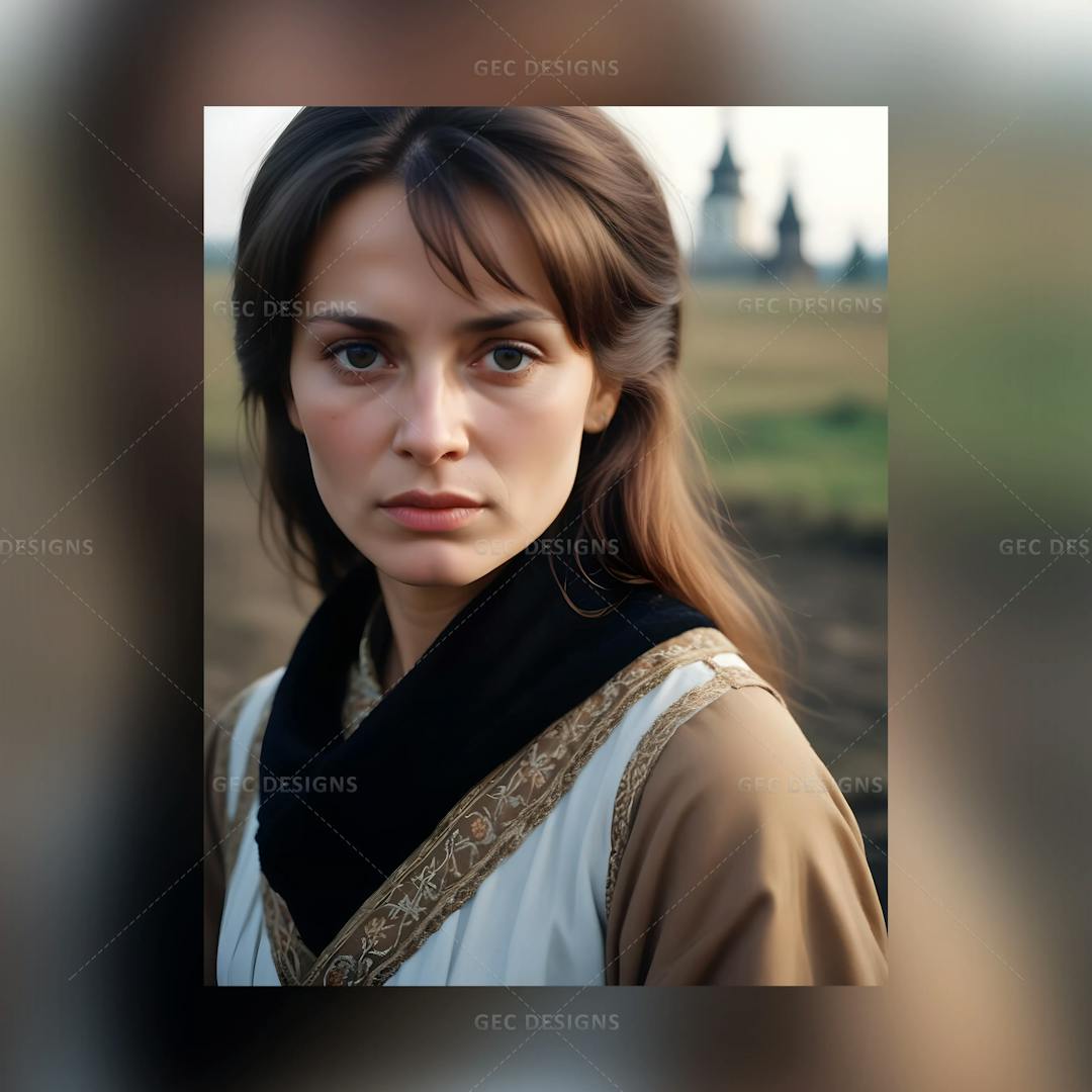 Pretty middle-aged Russian woman hyper-realistic AI Generated wallpaper