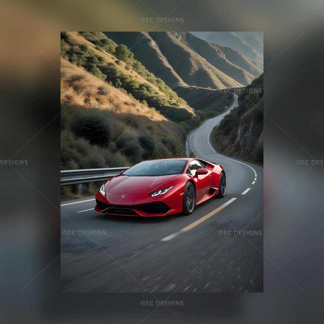 Red Lamborghini wallpaper, mountain Hill Road Background