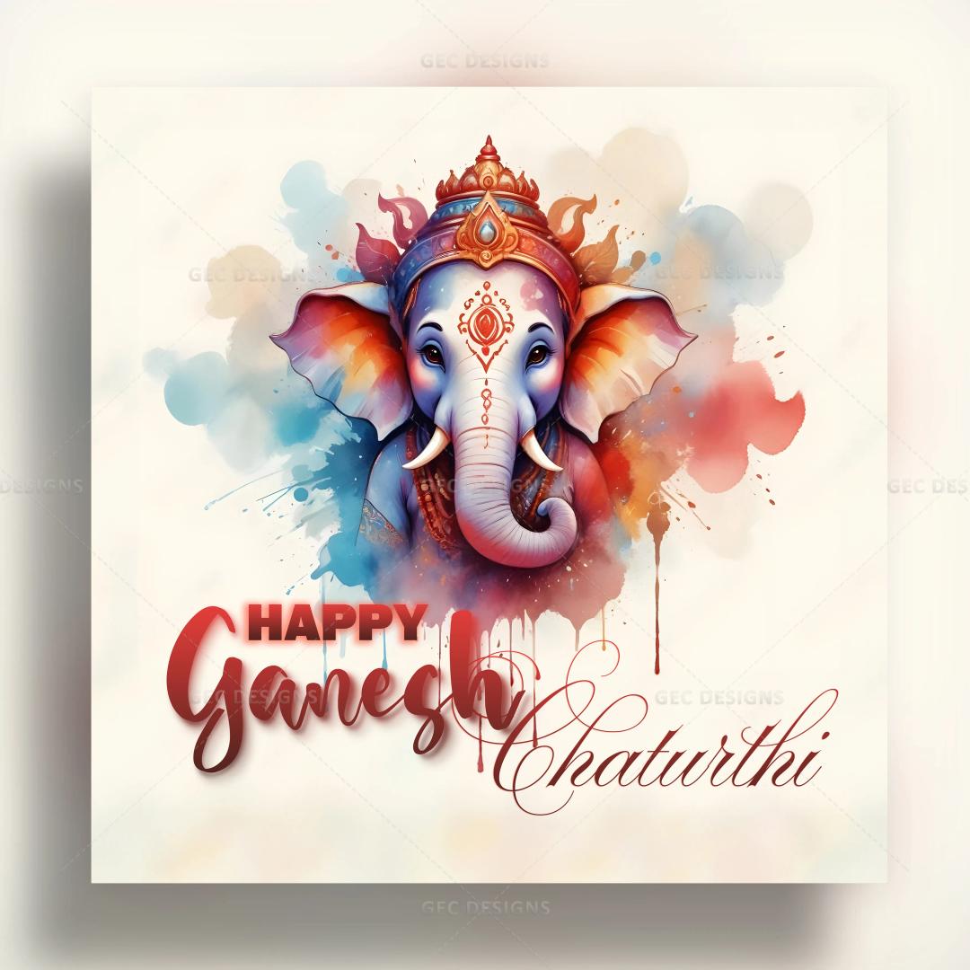 Vinayagar Chaturthi, Happy Ganesh Chaturthi poster design, cute lord Ganesh digital art wallpaper