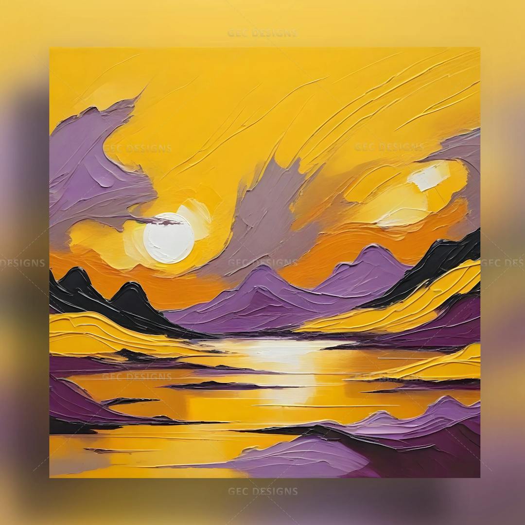 Yellow purple nature background oil painting wallpaper image