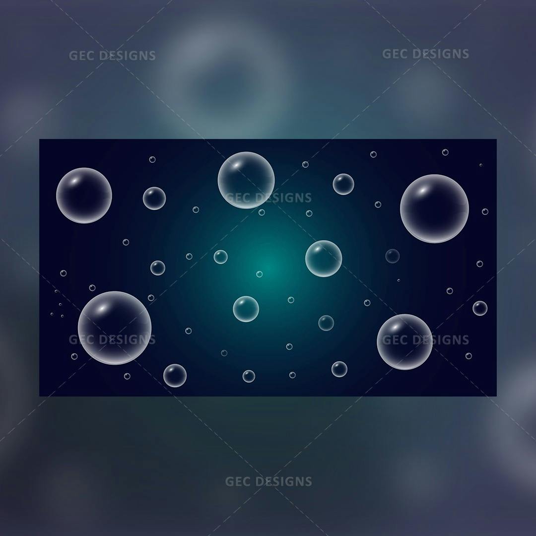 3d blue bubble background template