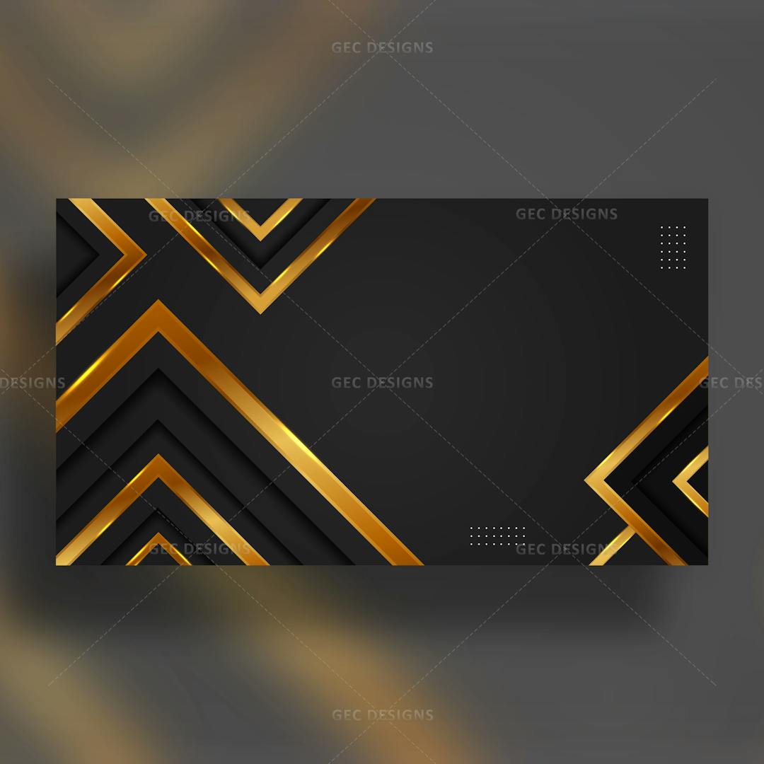 Abstract Gold and Black Gradient Triangle background design