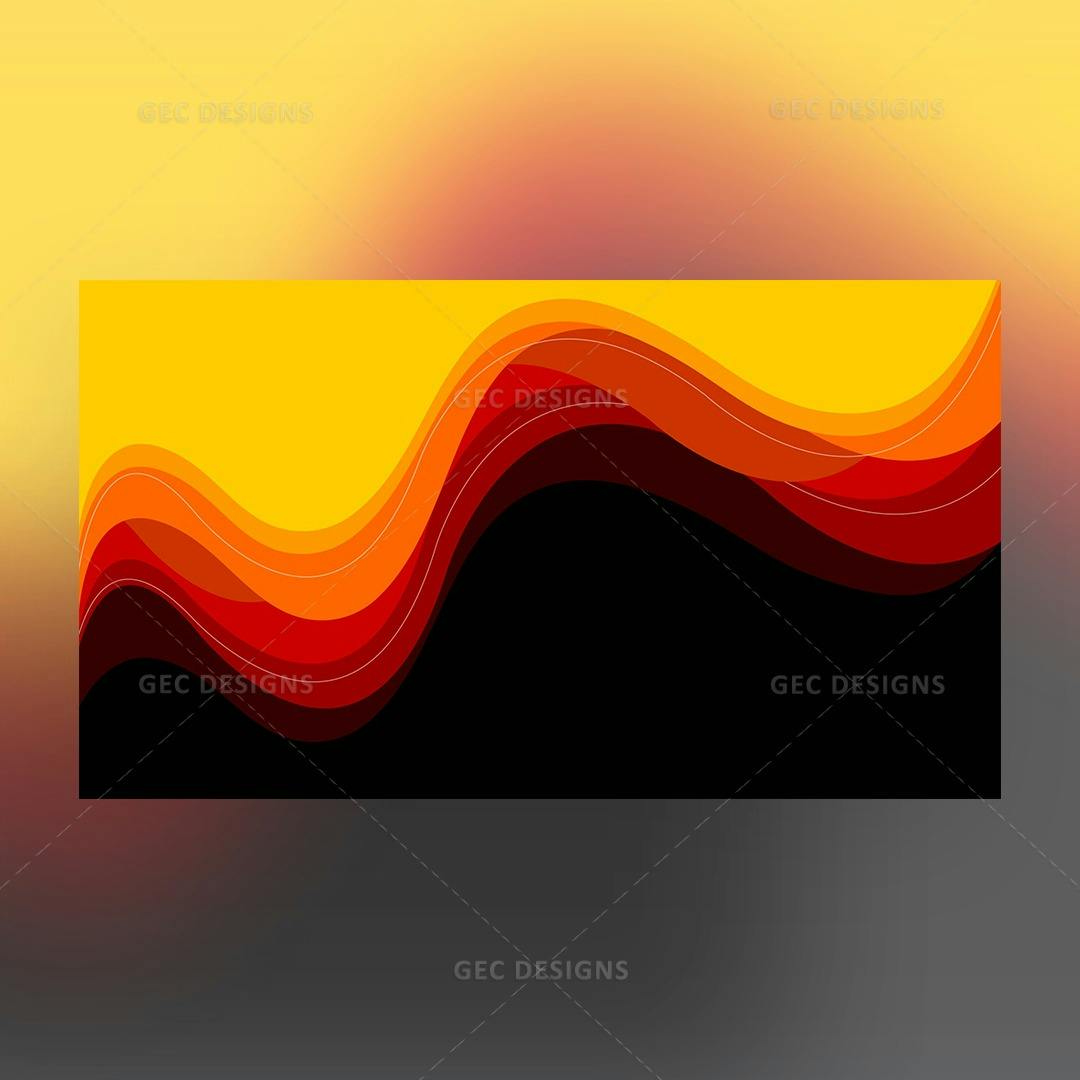 Abstract wavy red yellow background template