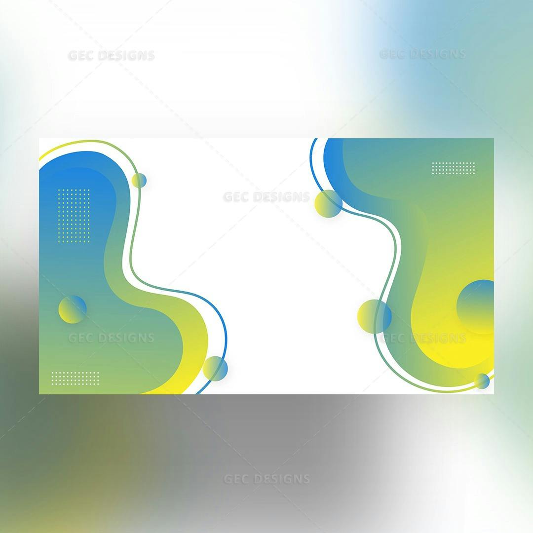 Blue-yellow abstract wavy background template