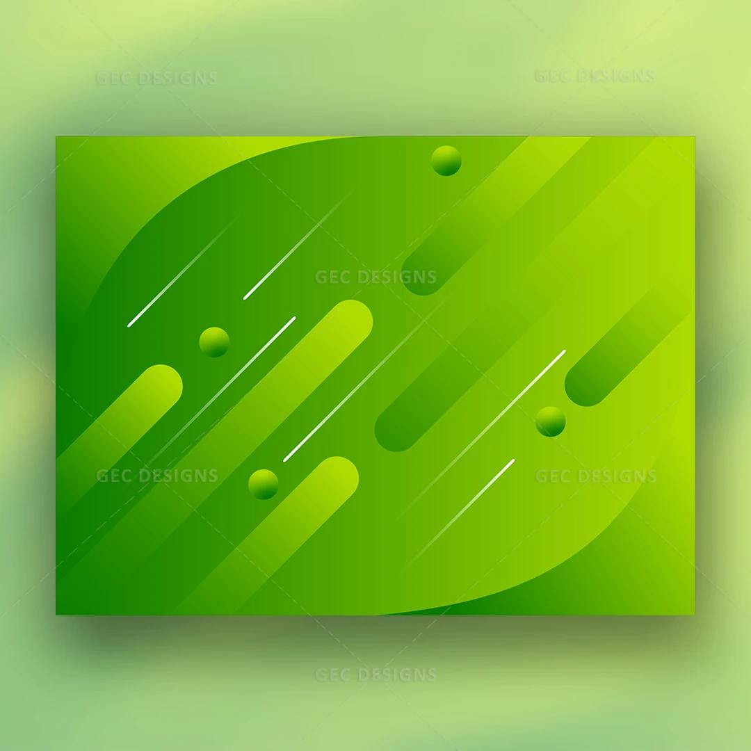 Deep Green Serenity Gradient Abstract Background Template