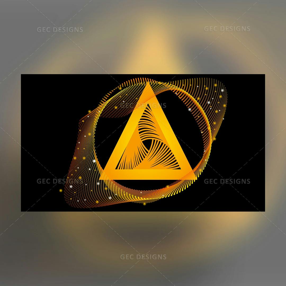 Golden energy triangle background template